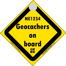 Groundspeak approved "Geocachers on board" Trackable aluminium sign